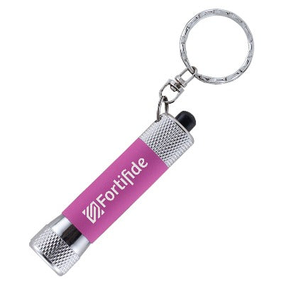 Branded Promotional MCQUEEN SOFT-TOUCH KEYRING in Pink Torch from Concept Incentives