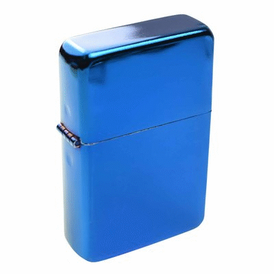 Branded Promotional STEEL STAR LIGHTER in Blue Lighter From Concept Incentives.