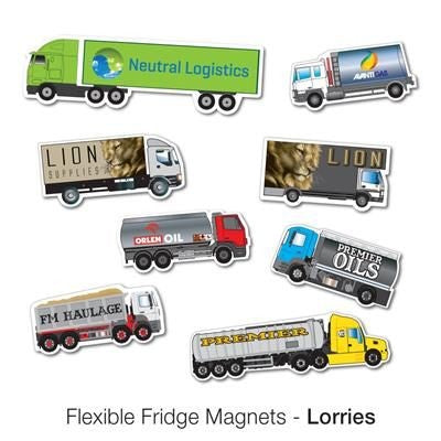 Branded Promotional VARIOUS LORRY SHAPE FLEXIBLE FRIDGE MAGNET Fridge Magnet From Concept Incentives.