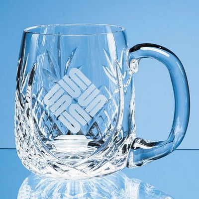 Branded Promotional LEAD CRYSTAL BARREL PANEL TANKARD Beer Glass From Concept Incentives.