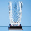 Branded Promotional 23CM LEAD CRYSTAL PANELLED BARREL VASE Award From Concept Incentives.