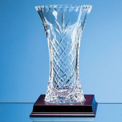 Branded Promotional 23CM LEAD CRYSTAL PANELLED FLARED VASE Award From Concept Incentives.