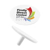 Branded Promotional LARGE PLASTIC GOLF BALL MARKER with Spike in White Golf Marker From Concept Incentives.