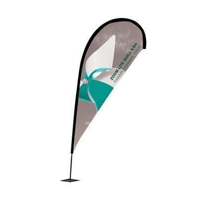 Branded Promotional LIGHT TEAR DROP FLAG with Single Sided Graphic Flag From Concept Incentives.