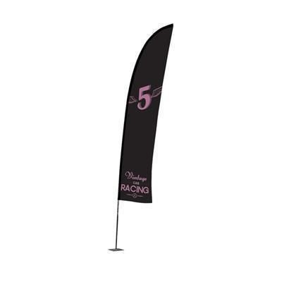 Branded Promotional LIGHT FEATHER FLAG with Single Sided Graphic - Ground Spike Flag From Concept Incentives.