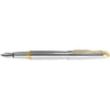 Branded Promotional LUCERNE FOUNTAIN PEN in Silver Chrome with Gold Gilt Trim Pen From Concept Incentives.