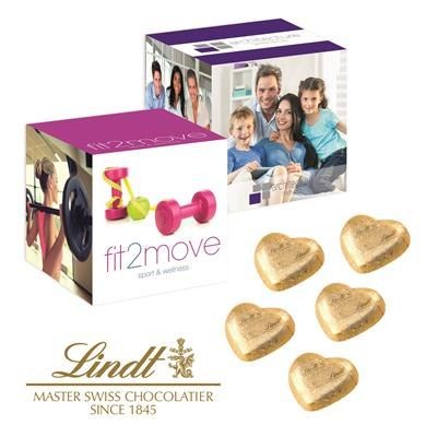 Branded Promotional LINDT VALENTINES PROMOTIONAL CUBE Chocolate From Concept Incentives.
