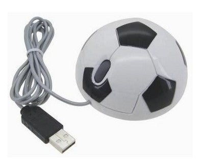 Branded Promotional FOOTBALL USB OPTICAL COMPUTER MOUSE in White & Black Mouse From Concept Incentives.