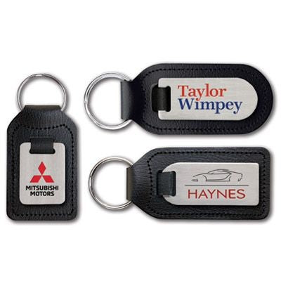 Branded Promotional ECONOMY BONDED LEATHER MEDALLION KEYRING Keyring From Concept Incentives.