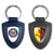 Branded Promotional TEMPLAR SHIELD SHAPE GENUINE LEATHER KEYRING Keyring From Concept Incentives.