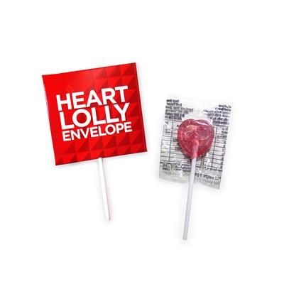 Branded Promotional HEART LOLLY ENVELOPE Lollipop From Concept Incentives.