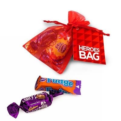 Branded Promotional HEROES ORGANZA BAG Chocolate From Concept Incentives.