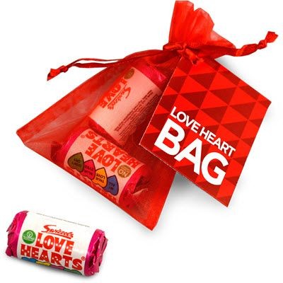 Branded Promotional LOVE HEART ORGANZA BAG Sweets From Concept Incentives.