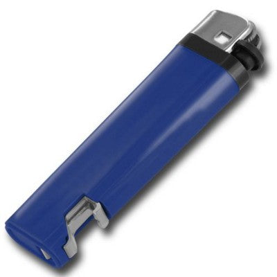 Branded Promotional DISPOSABLE FLINT LIGHTER with Integral Bottle Opener in Blue Lighter From Concept Incentives.