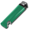 Branded Promotional DISPOSABLE FLINT LIGHTER with Integral Bottle Opener in Green Lighter From Concept Incentives.