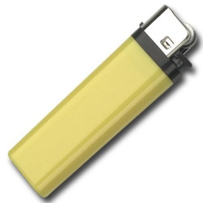 Branded Promotional M3L DISPOSABLE FLINT LIGHTER in Yellow Lighter From Concept Incentives.