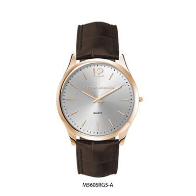 Branded Promotional ULTRA SLIM ROSE GOLD LADIES AND GENTS WATCH in Brown Watch From Concept Incentives.