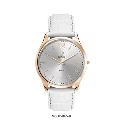 Branded Promotional ULTRA SLIM ROSE GOLD LADIES AND GENTS WATCH in White Watch From Concept Incentives.