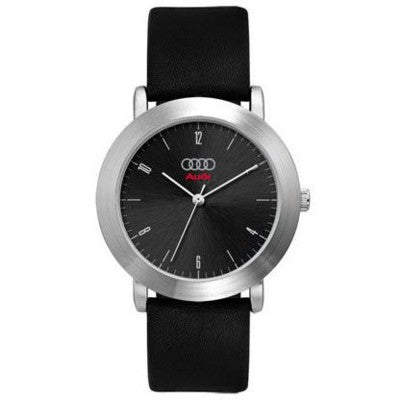 Branded Promotional MENS BLACK SUNRAY DIAL with Leather Strap Watch From Concept Incentives.