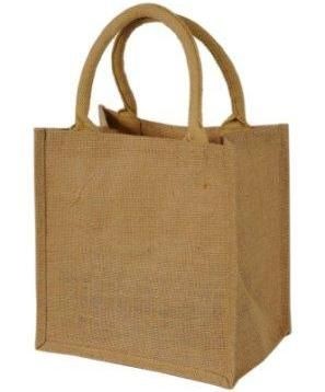 Branded Promotional MAMBA NATURAL JUTE SHOPPER TOTE BAG with Short Corded Handles in Natural Bag From Concept Incentives.