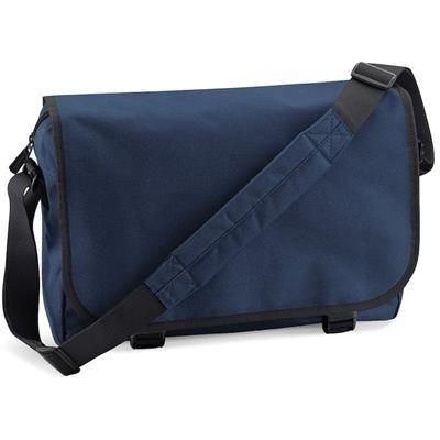 Branded Promotional MARBURY 600D POLYESTER MESSENGER BAG in Navy Blue Bag From Concept Incentives.