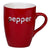 Branded Promotional MARROW CERAMIC POTTERY MUG in Red & White Mug From Concept Incentives.