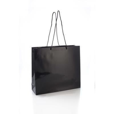 Branded Promotional MAYFLOWER GLOSS LAMINATED PAPER CARRIER BAG with Rope Handles Carrier Bag From Concept Incentives.