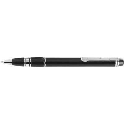 Branded Promotional MBB01 BALL PEN in Black with Silver Chrome Trim Pen From Concept Incentives.