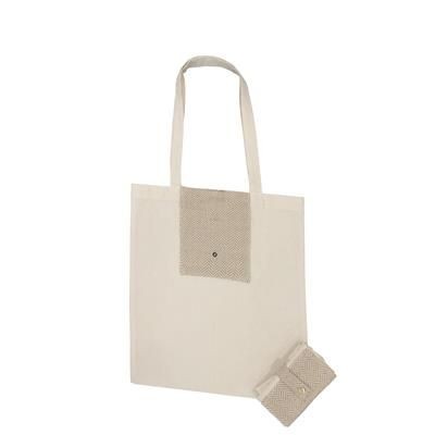 Branded Promotional MBUNI 5OZ FOLDING COTTON BAG Bag From Concept Incentives.
