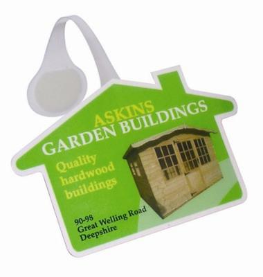 Branded Promotional HOUSE SHAPE MESSAGE DISPLAY SHELF WOBBLER with Full Colour Print Shelf Wobbler From Concept Incentives.