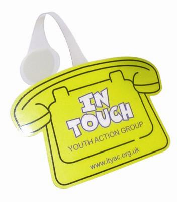 Branded Promotional PHONE SHAPE MESSAGE DISPLAY SHELF WOBBLER with Full Colour Print Shelf Wobbler From Concept Incentives.