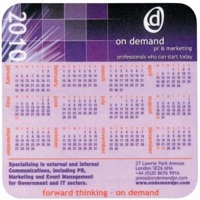 Branded Promotional MELAMINE CALENDAR COASTER Coaster From Concept Incentives.