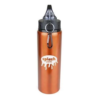 Branded Promotional CHERUB METAL WATER BOTTLE in Amber Sports Drink Bottle From Concept Incentives.