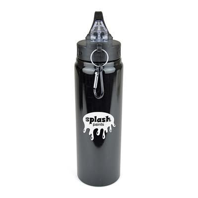 Branded Promotional CHERUB METAL WATER BOTTLE in Black Sports Drink Bottle From Concept Incentives.