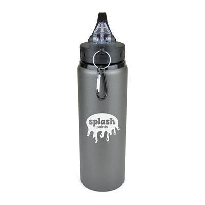 Branded Promotional CHERUB METAL WATER BOTTLE in Gun Metal Sports Drink Bottle From Concept Incentives.