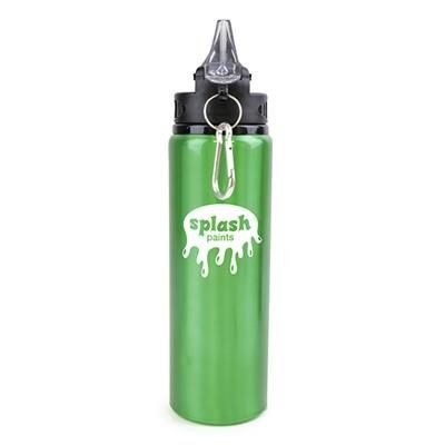 Branded Promotional CHERUB METAL WATER BOTTLE in Green Sports Drink Bottle From Concept Incentives.