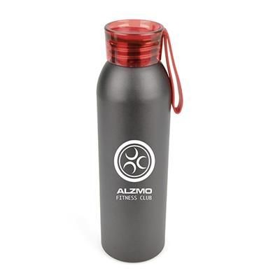 Branded Promotional ECLIPSE METAL SPORTS BOTTLE in Black with Red Trim Sports Drink Bottle From Concept Incentives.