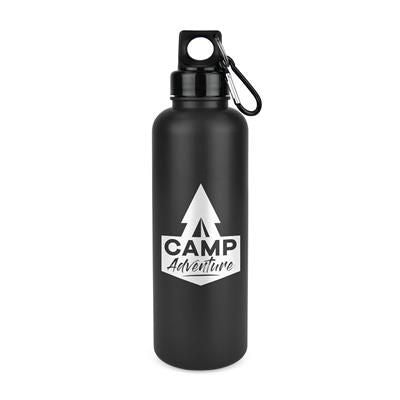 Branded Promotional FLOUNDER DRINK BOTTLE in Black Sports Drink Bottle From Concept Incentives.