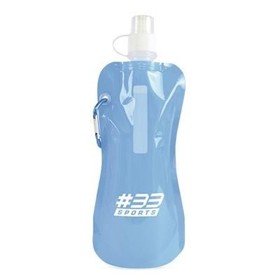 Branded Promotional FOLDING UP BOTTLE in Cyan Sports Drink Bottle From Concept Incentives.