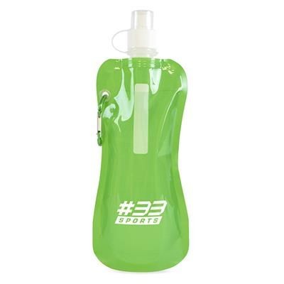 Branded Promotional FOLDING UP BOTTLE in Green Sports Drink Bottle From Concept Incentives.