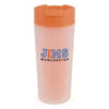 Branded Promotional FROSTY PLASTIC TUMBLER in Amber Sports Drink Bottle From Concept Incentives.