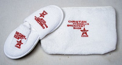 Branded Promotional TERRY TOWELLING SLIPPER AND BAG SET Slippers From Concept Incentives.