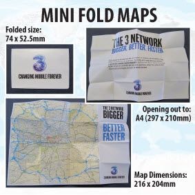 Branded Promotional MINI-FOLD BESPOKE MAP Map From Concept Incentives.