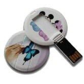 Branded Promotional MINI COIN USB FLASH DRIVE MEMORY STICK in White Memory Stick USB From Concept Incentives.