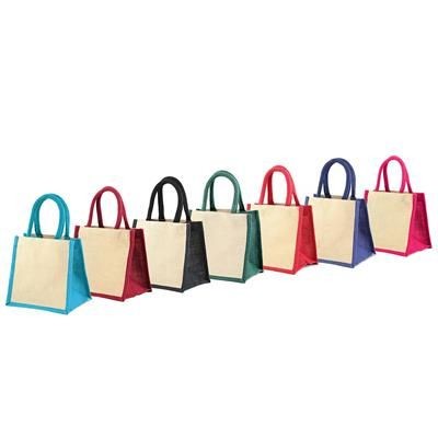 Branded Promotional MINI JUKO & JUTE BAG with Short Cotton Cord Handles Bag From Concept Incentives.