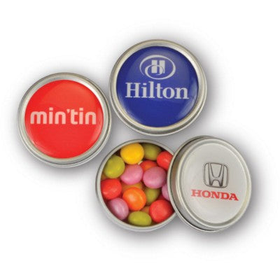 Branded Promotional MINI MINTS TIN in Silver Mints From Concept Incentives.