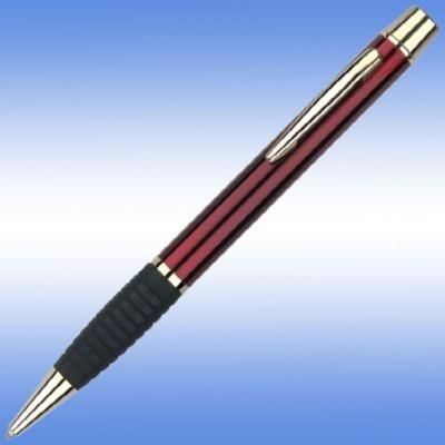 Branded Promotional MELODY BALL PEN in Burgundy with Black Grip & Gold Gilt Trim Pen From Concept Incentives.