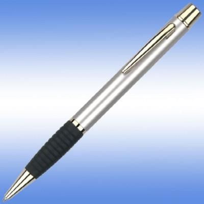 Branded Promotional MELODY BALL PEN in Pearlescent White with Black Grip & Gold Gilt Trim Pen From Concept Incentives.