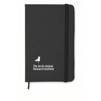 Branded Promotional A6 NOTELUX NOTEBOOK in Black from Concept Incentives