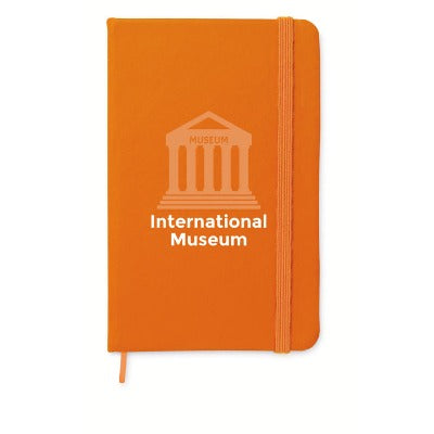 Branded Promotional A6 NOTELUX NOTEBOOK in Orange from Concept Incentives